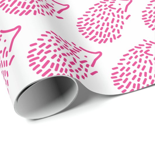 かわいいガーリーピンクのハリネズミの子供たち赤ちゃん動物 ラッピングペーパー (ロールコーナー)