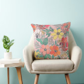 かわいいガーリーピンクのフローラ手描きデザイン クッション (椅子)