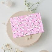 かわいいガーリーピンクのユニコーン虹の水色 ポストカード