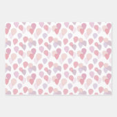 かわいいガーリーピンクの誕生日パーティー風船 ラッピングペーパーシート (正面3)