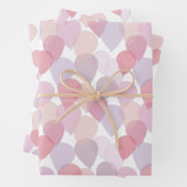 かわいいガーリーピンクの誕生日パーティー風船 ラッピングペーパーシート (インサイチュ)