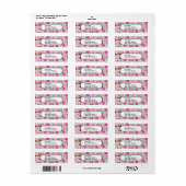 かわいいガーリーピンクの靴下モンキーガールパターンコラージュ ラベル (フルシート)