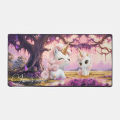 かわいいガーリーピンクの魔法のユニコーン デスクマット (正面)