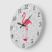かわいいガーリーピンクエレガントフラミンゴ ラージ壁時計 (傾斜)