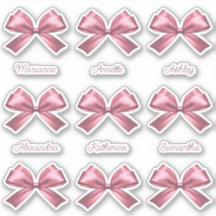 かわいいガーリーピンクサテンの美的な弓の名前