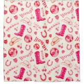 かわいいガーリーピンクディスコ女性のカーボーイ美学 シャワーカーテン (正面)