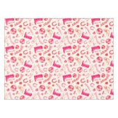 かわいいガーリーピンクディスコ女性のカーボーイ美学 テーブルクロス (正面(横))