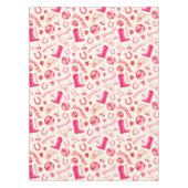 かわいいガーリーピンクディスコ女性のカーボーイ美学 テーブルクロス (正面)