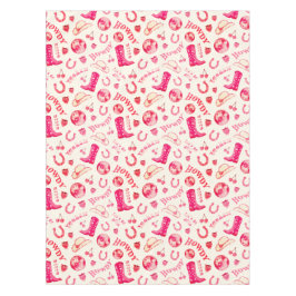 かわいいガーリーピンクディスコ女性のカーボーイ美学 テーブルクロス