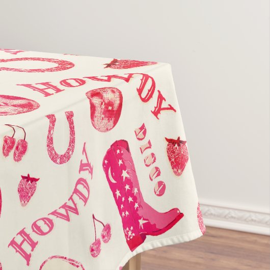 かわいいガーリーピンクディスコ女性のカーボーイ美学 テーブルクロス (インサイチュ)