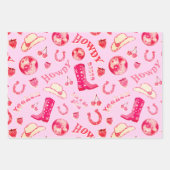 かわいいガーリーピンクディスコ女性のカーボーイ美学 ラッピングペーパーシート (正面2)