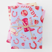 かわいいガーリーピンクディスコ女性のカーボーイ美学 ラッピングペーパーシート (インサイチュ)