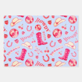 かわいいガーリーピンクディスコ女性のカーボーイ美学 ラッピングペーパーシート (正面)