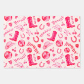 かわいいガーリーピンクディスコ女性のカーボーイ美学 ラッピングペーパーシート (正面2)