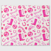 かわいいガーリーピンクディスコ女性のカーボーイ美学 ラッピングペーパー (フラット)