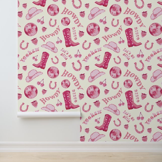 かわいいガーリーピンクディスコ女性のカーボーイ美学 壁紙 (アプリケーション)