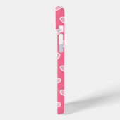 かわいいガーリーピンクハートモノグラム名 Case-Mate iPhoneケース (裏面 / 左)
