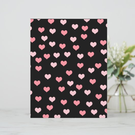 かわいいガーリーピンクハート柄スクラップブック紙 (スタンド正面)