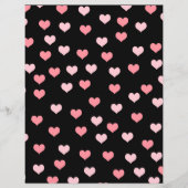 かわいいガーリーピンクハート柄スクラップブック紙 (正面)