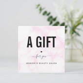 かわいいガーリーピンクパステルマーブル美しいサロンロゴ (スタンド正面)