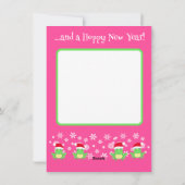 かわいいガーリーピンクフロッグクリスマスサンタハットノベルティ シーズンカード (裏面)