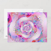 かわいいガーリーピンクフローラベクトルバラ ポストカード (正面/裏面)