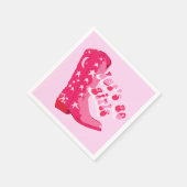 かわいいガーリーピンクレッドディスコ女性のカーボーイブーツ スタンダードカクテルナプキン (角)