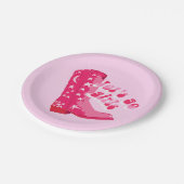 かわいいガーリーピンクレッドディスコ女性のカーボーイブーツ ペーパープレート (アングル)