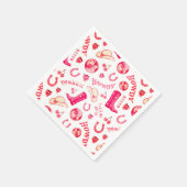 かわいいガーリーピンクレッドディスコ女性のカーボーイ美学 スタンダードカクテルナプキン (角)