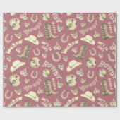 かわいいガーリーピンクローズ金ゴールドディスコ女性のカーボーイ美学 ラッピングペーパー (フラット)