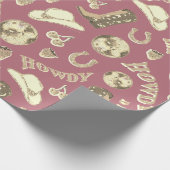 かわいいガーリーピンクローズ金ゴールドディスコ女性のカーボーイ美学 ラッピングペーパー (角)