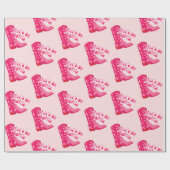 かわいいガーリーピンク女性のカーボーイブーツ女の子を行こう ラッピングペーパー (フラット)
