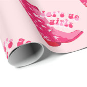かわいいガーリーピンク女性のカーボーイブーツ女の子を行こう ラッピングペーパー (ロールコーナー)