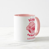 かわいいガーリーピンク女性のカーボーイ名 マグカップ (正面右)