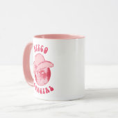 かわいいガーリーピンク女性のカーボーイ名 マグカップ (正面左)