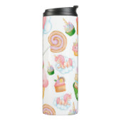 かわいいガーリーピンク緑のカップケーキユニコーン タンブラー (回転左)