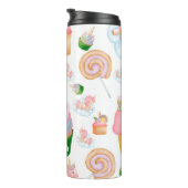 かわいいガーリーピンク緑のカップケーキユニコーン タンブラー (回転右)