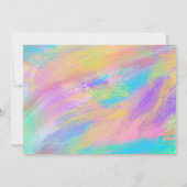 かわいいガーリーピンク踊りウサギ1歳の誕生日パーティー 招待状 (裏面)