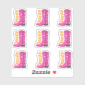 かわいいガーリーピンク70s女性のカーボーイブートハウディ シール (シート)