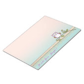 かわいいガーリーフクロウパーソナライズされた。 ノートパッド (アングル)