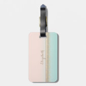 かわいいガーリーフクロウパーソナライズされた。 ラゲッジタグ (裏面縦)