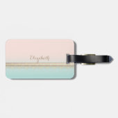 かわいいガーリーフクロウパーソナライズされた。 ラゲッジタグ (裏面横)