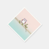 かわいいガーリーフクロウ スタンダードカクテルナプキン (角)