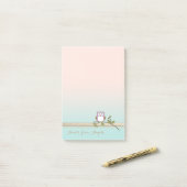 かわいいガーリーフクロウ ポストイット (デスク上)