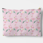 かわいいガーリーフラミンゴとビキニピンクモノグラム アクセサリーポーチ (裏面)