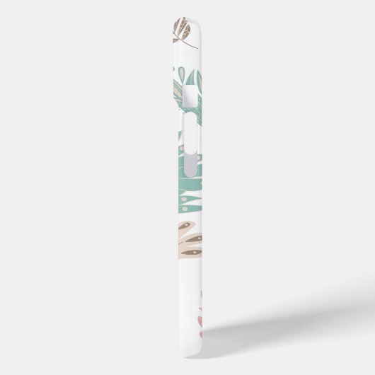 かわいいガーリーフローラのボモノグラムのタン Case-Mate iPhoneケース (裏面 / 左)