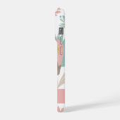 かわいいガーリーフローラのボモノグラムのタン iPhoneケース (左側面)