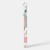 かわいいガーリーフローラのボモノグラムのタン iPhoneケース (左側面)