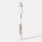 かわいいガーリーフローラのボモノグラムのタン iPhoneケース (右側面)