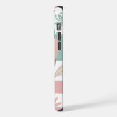 かわいいガーリーフローラのボモノグラムのタン iPhoneケース (左側面)